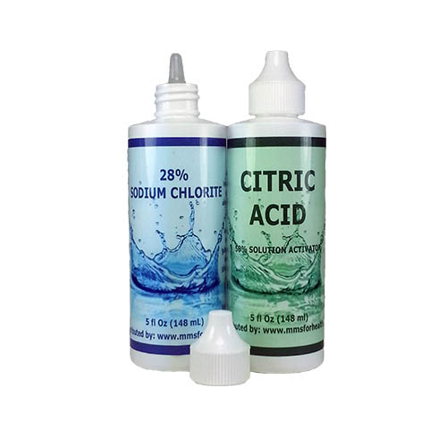 Typical MMS Liquid w/Citric Acid. Click the link to get the MMS Protocols book on Amazon.
